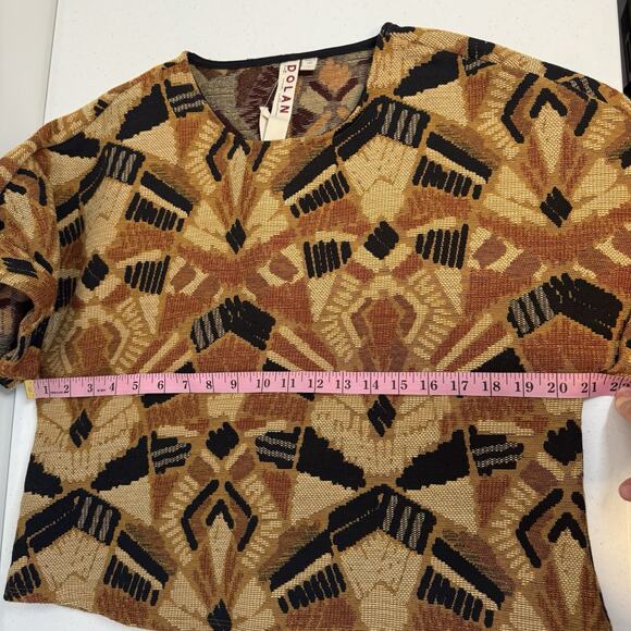 Dolan Geometric Patterned Crop Top - Orange and Black - Picture 9 of 11